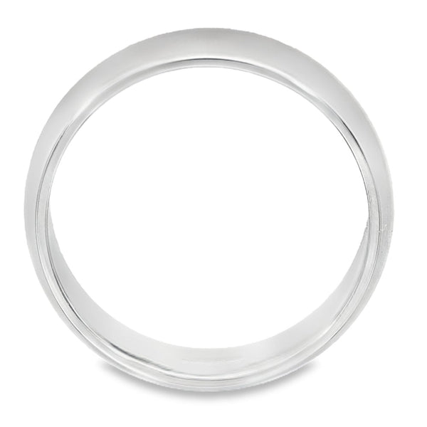 6mm Platinum Medium Weight D-Shape Wedding Band - Size T