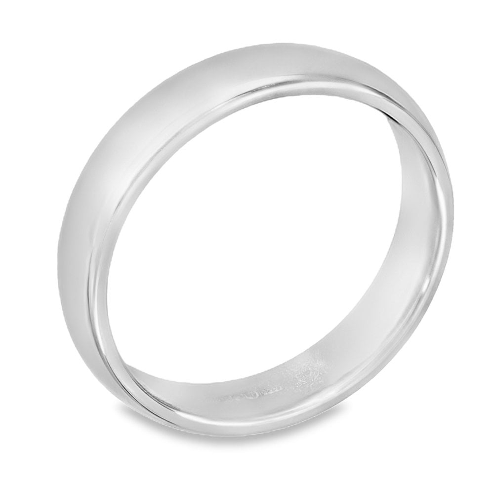 4mm Platinum Medium Weight D-Shape Wedding Band - Size T