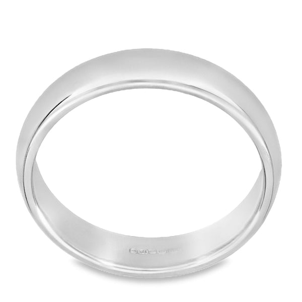 4mm Platinum Medium Weight D-Shape Wedding Band - Size T