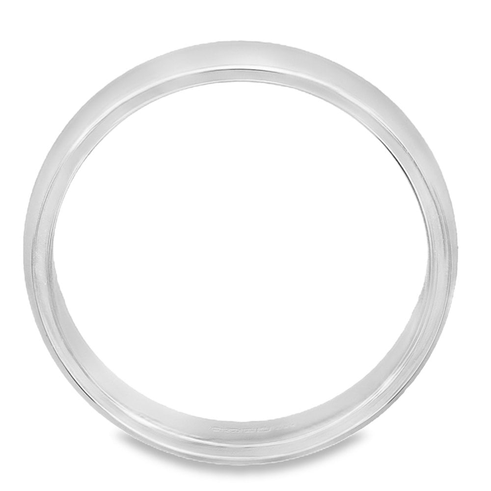 4mm Platinum Medium Weight D-Shape Wedding Band - Size T