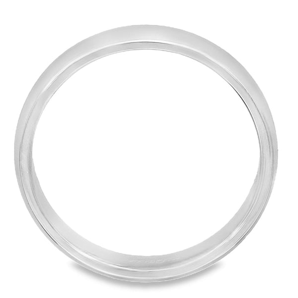4mm Platinum Medium Weight D-Shape Wedding Band - Size T