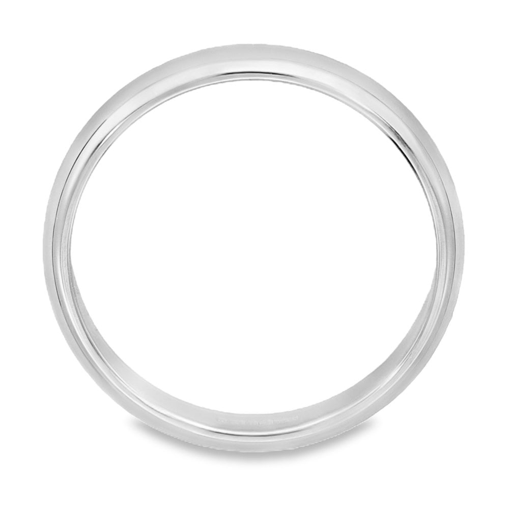 3mm Platinum Medium Weight D-Shape Wedding Band - Size N