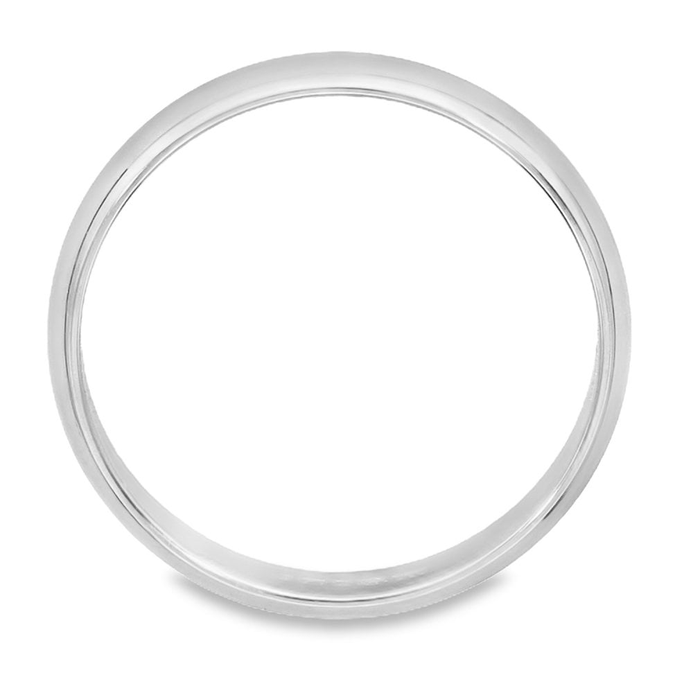 3mm Platinum Light Weight D-Shape Wedding Band - Size N
