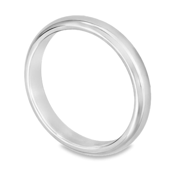 3mm Platinum Heavy Weight D-Shape Wedding Band - Size N