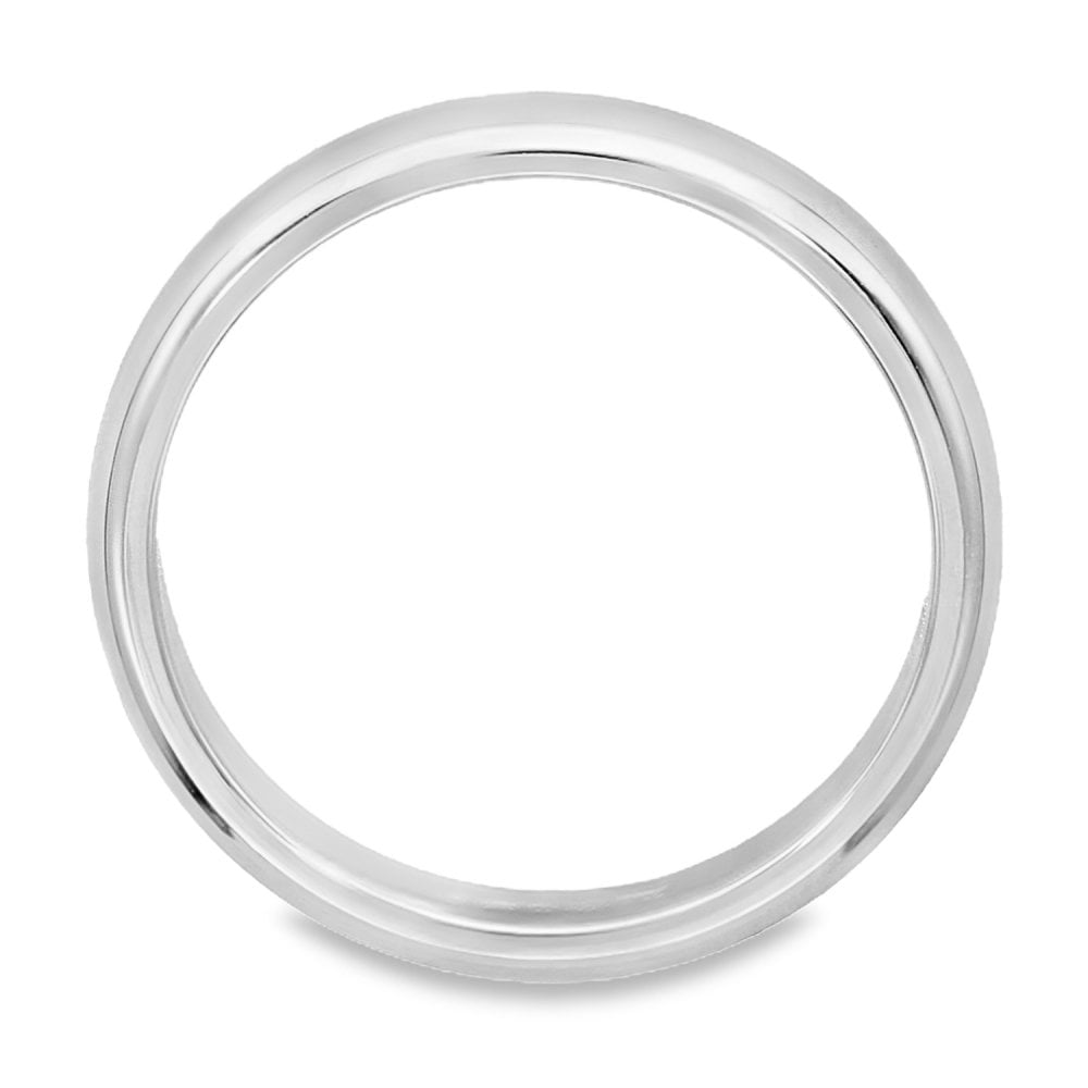 3mm Platinum Heavy Weight D-Shape Wedding Band - Size N