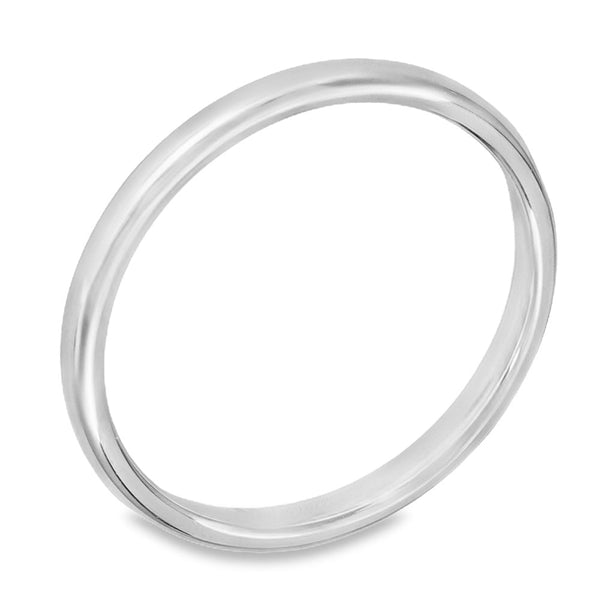 2mm Platinum Heavy Weight D-Shape Wedding Band - Size N