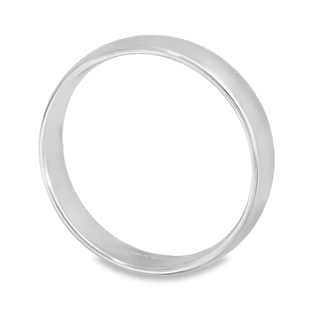 4mm Platinum Blended Court Wedding Band - Size N