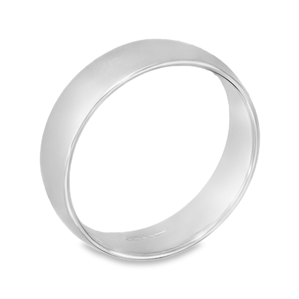 5mm Platinum Blended Court Wedding Band - Size T