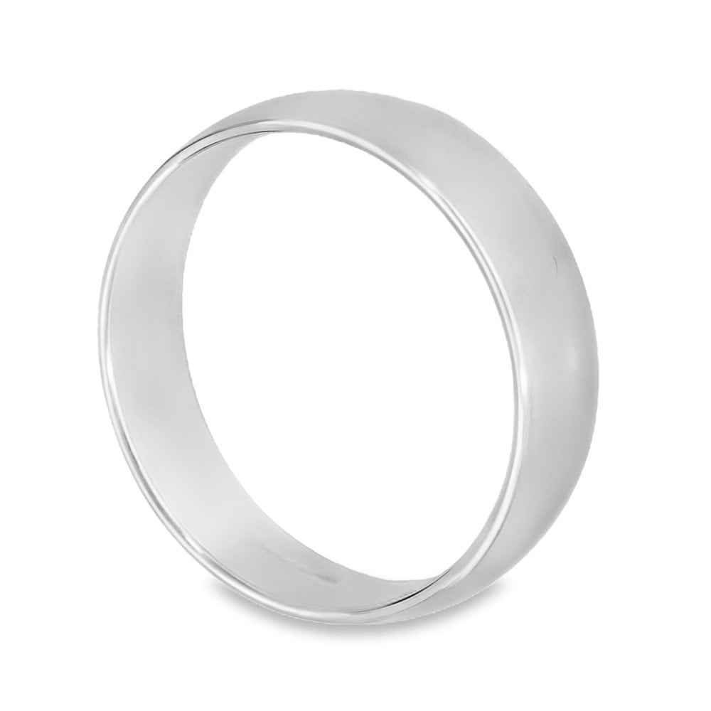 5mm Platinum Blended Court Wedding Band - Size T
