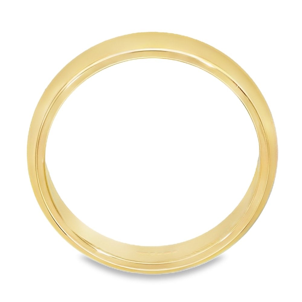 9ct Yellow Gold D-Shape Wedding Ring - Size V - 5mm