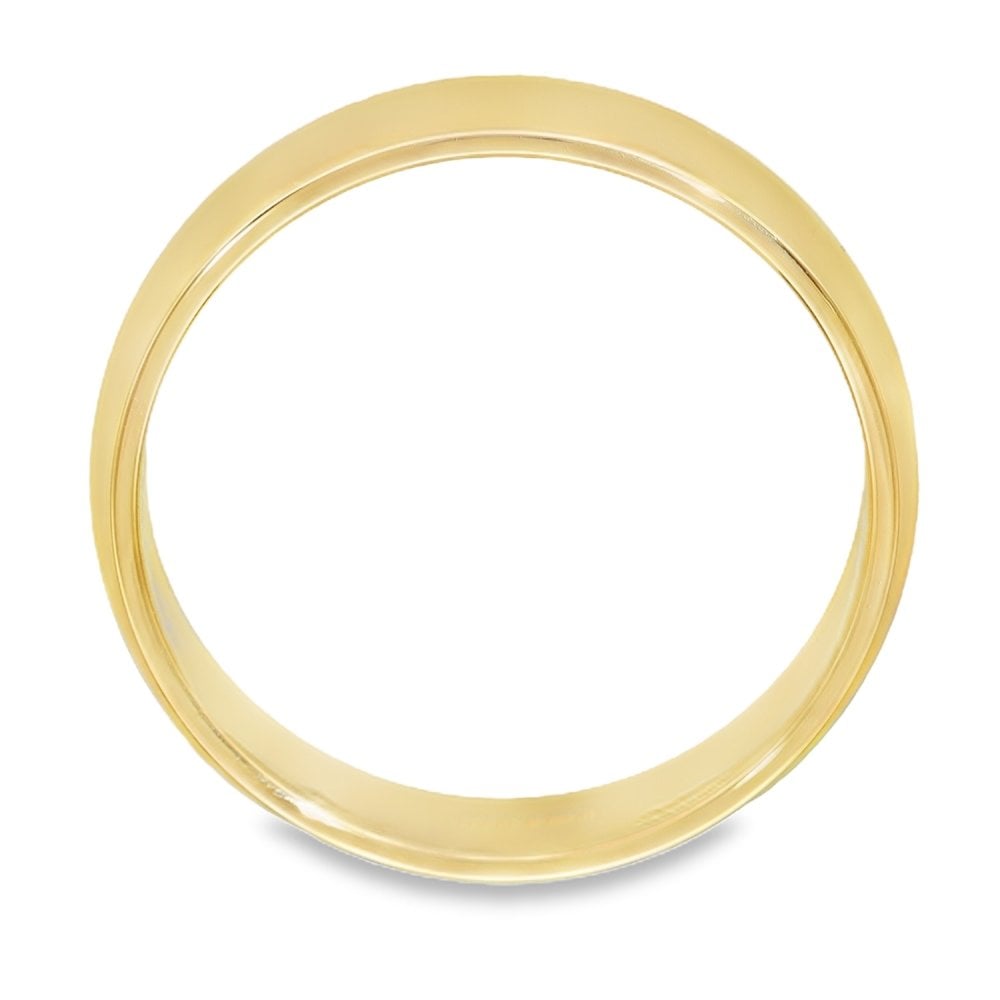 9ct Yellow Gold D-Shape Wedding Ring - Size S - 5mm