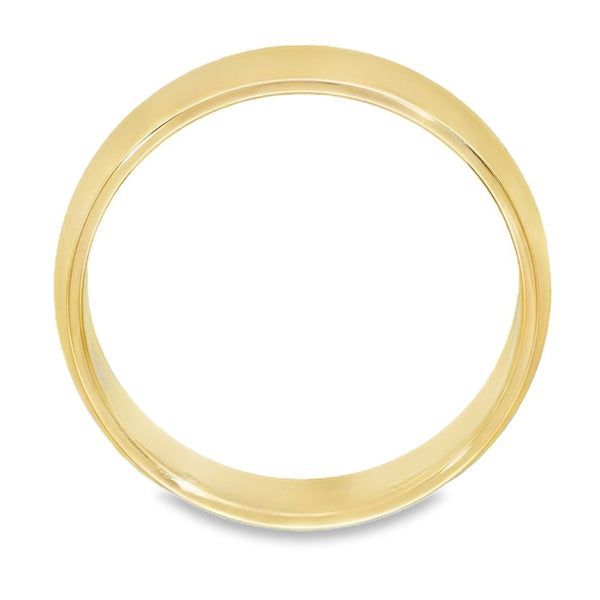 9ct Yellow Gold D-Shape Wedding Ring - Size S - 5mm