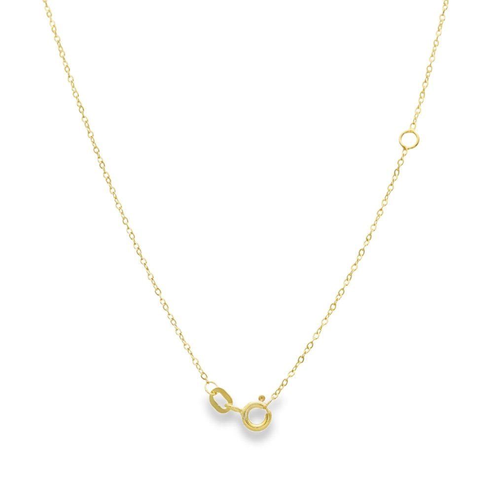 Ladies 9ct Yellow Gold Cubic Zirconia Slider Pendant & Chain