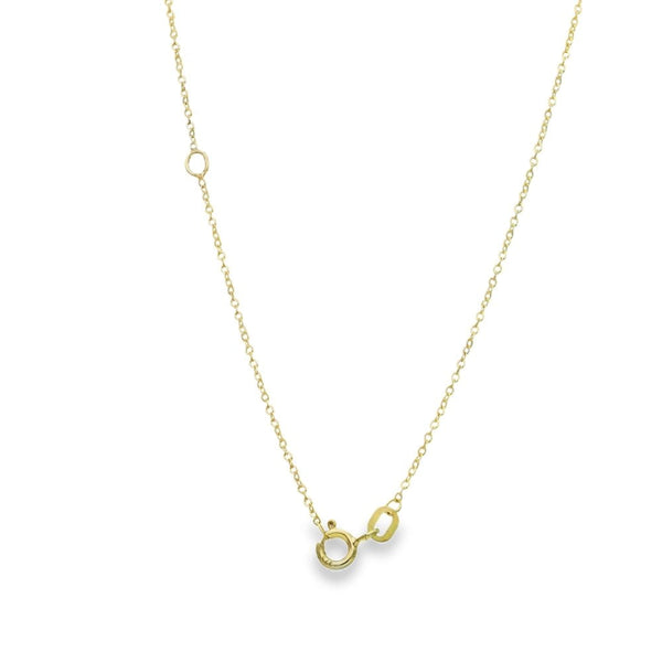 9ct Yellow Gold CZ Heart Pendant & Necklace - 16/18" - 1.2g