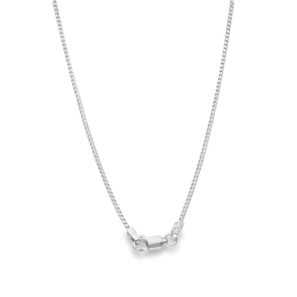 9ct White Gold CZ Open Cross Pendant & Necklace - 20" - 10.0g