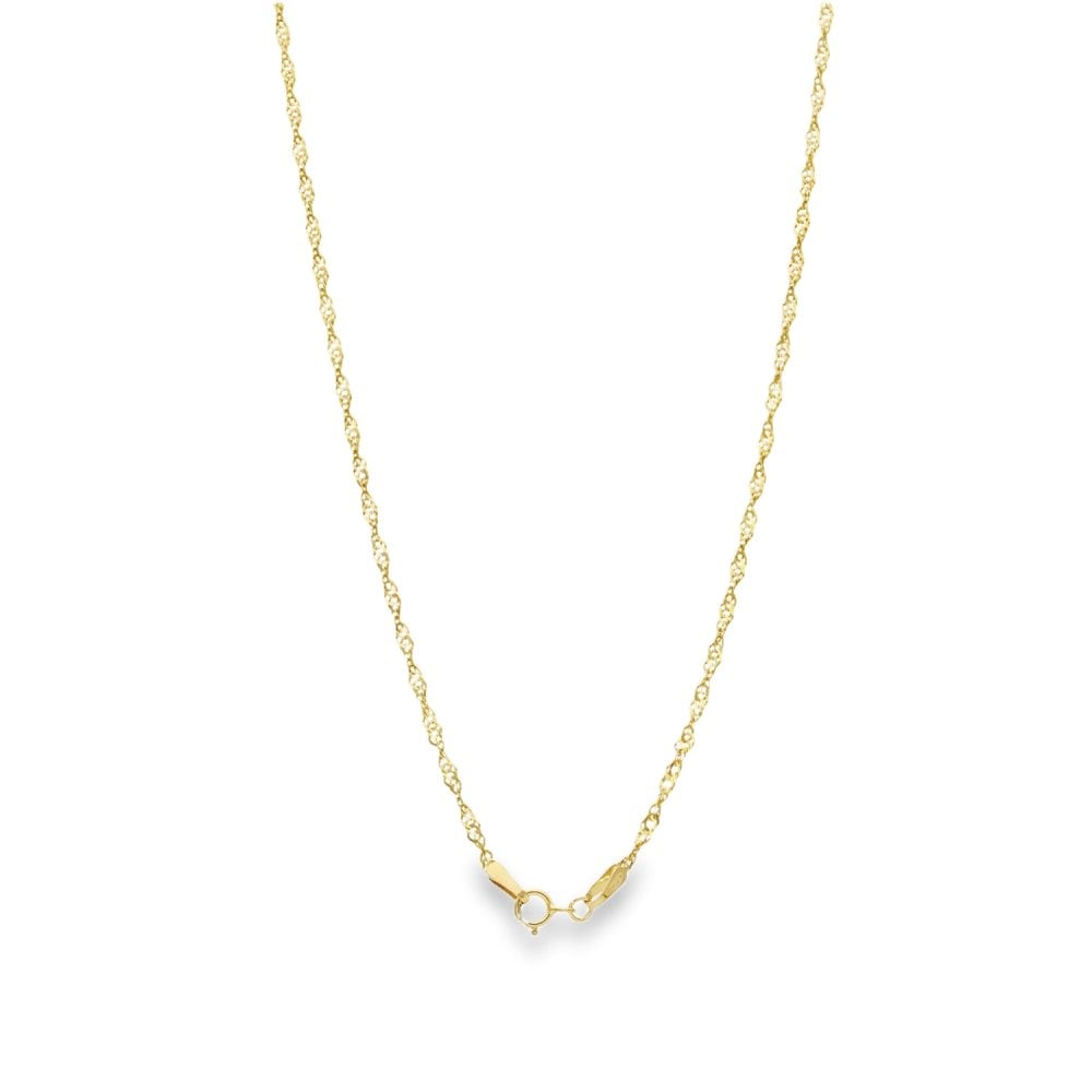 9ct Yellow Gold Cubic Zirconia Cross Pendant & Fancy Necklace