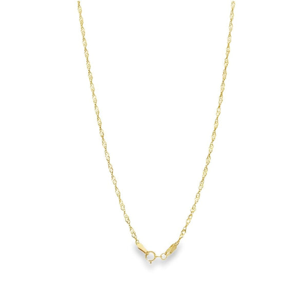 9ct Yellow Gold Cubic Zirconia Cross Pendant & Fancy Necklace