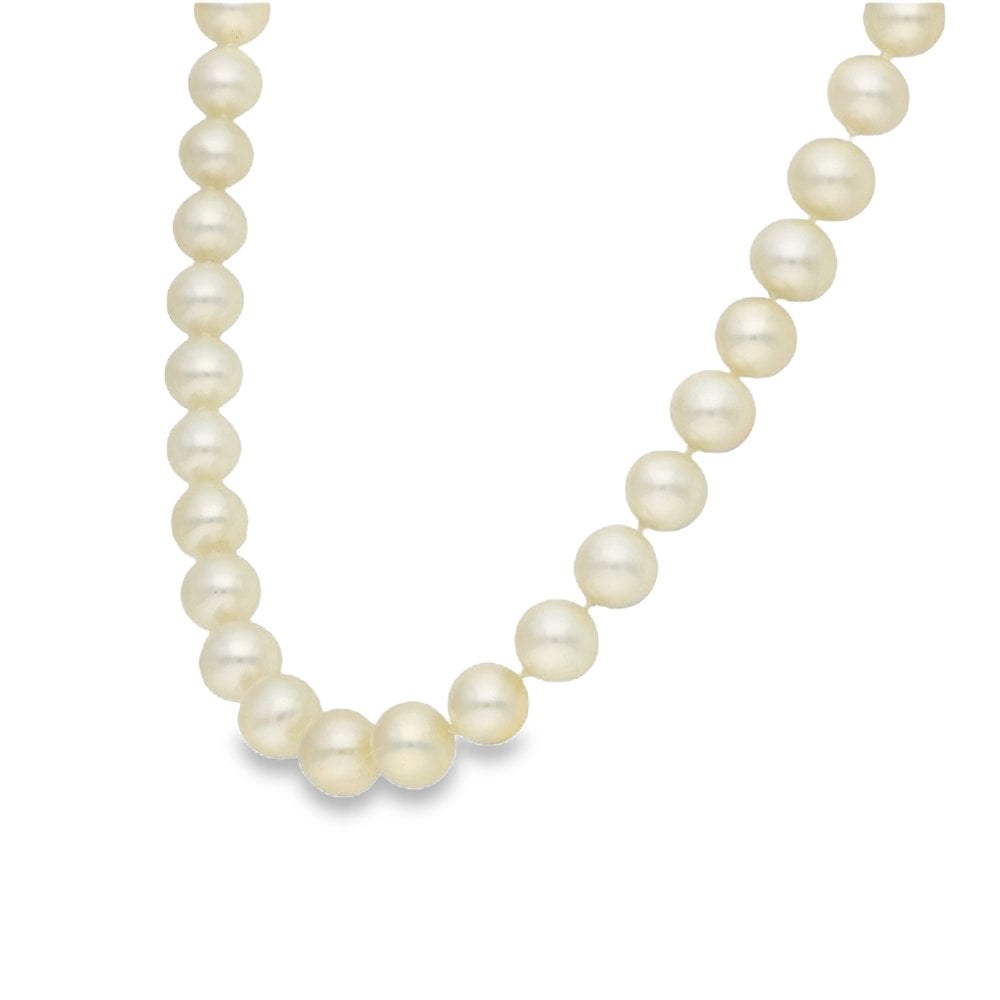 9ct Yellow Gold Pearl Necklace - 16" - 32.2g