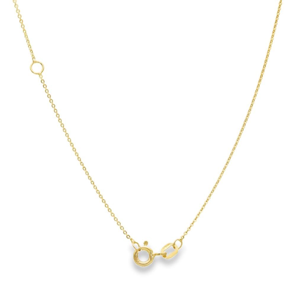 9ct Yellow Gold Diamond & Pearl Pendant & Chain - 18" - 2.7g