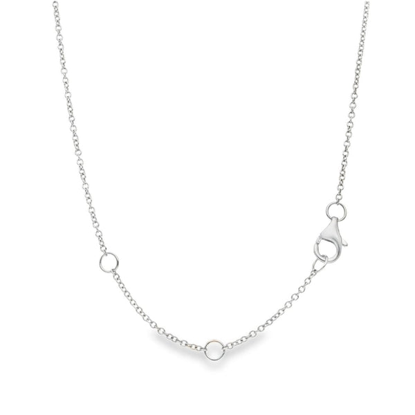 18ct White Gold Pearl & Diamond Pendant & Necklace - 16/18"