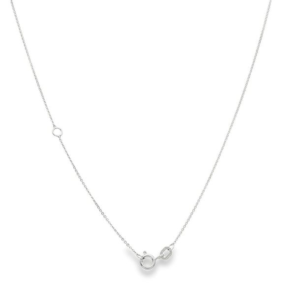 9ct White Gold Blue Topaz & Diamond Pendant & Necklace - 16/18"