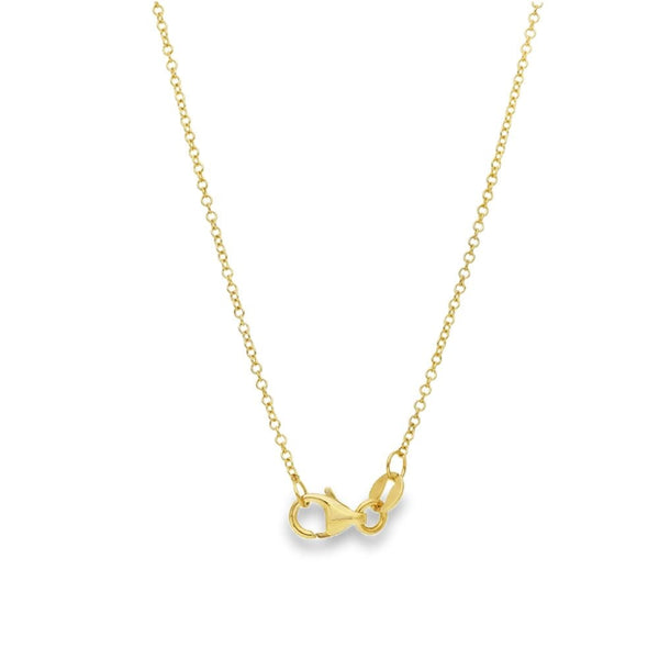 18ct Yellow Gold Blue Topaz Pendant & Necklace - 18" - 5.3g