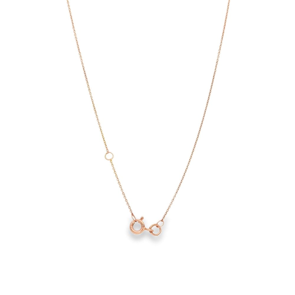 18ct Rose Gold Tourmaline & Diamond Pendant & Necklace - 18"