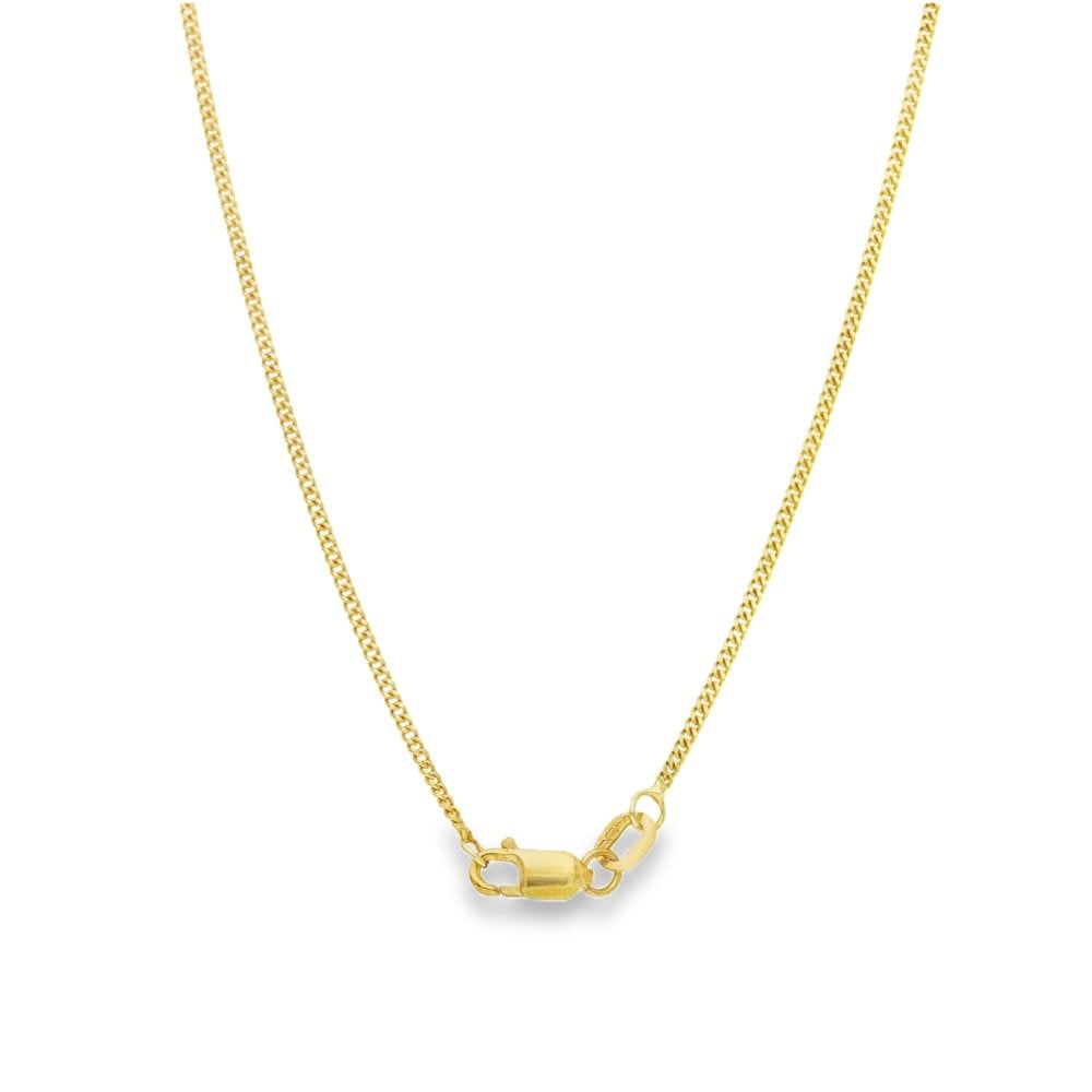 9ct Yellow Gold Diamond & Tourmaline Pendant & Chain - 18"