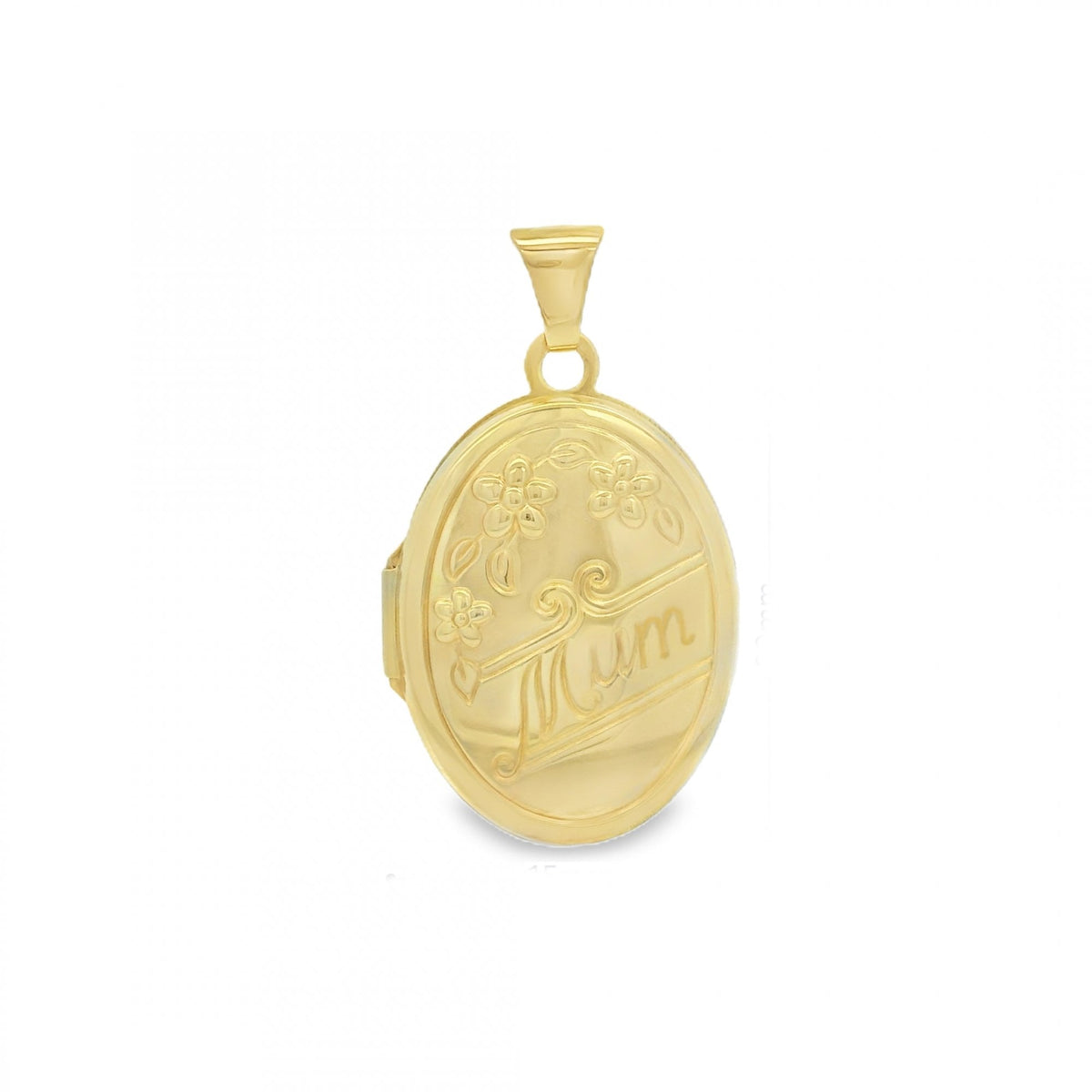 9ct Yellow Gold Flower Mum Locket - 15x20x4mm - 1.8g