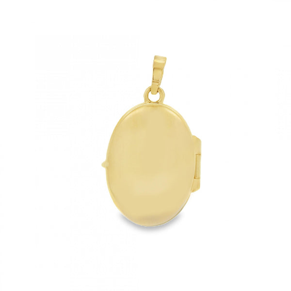 9ct Yellow Gold Flower Engraved Locket - 13x20x4mm - 2.0g