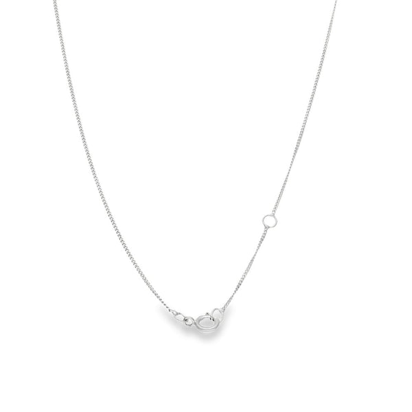 9ct White Gold Sapphire & Diamond Pendant & Necklace - 18"