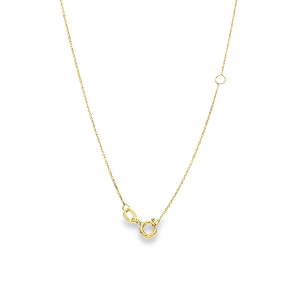 9ct Yellow Gold Diamond & Ruby Snowflake Pendant & Chain - 18"
