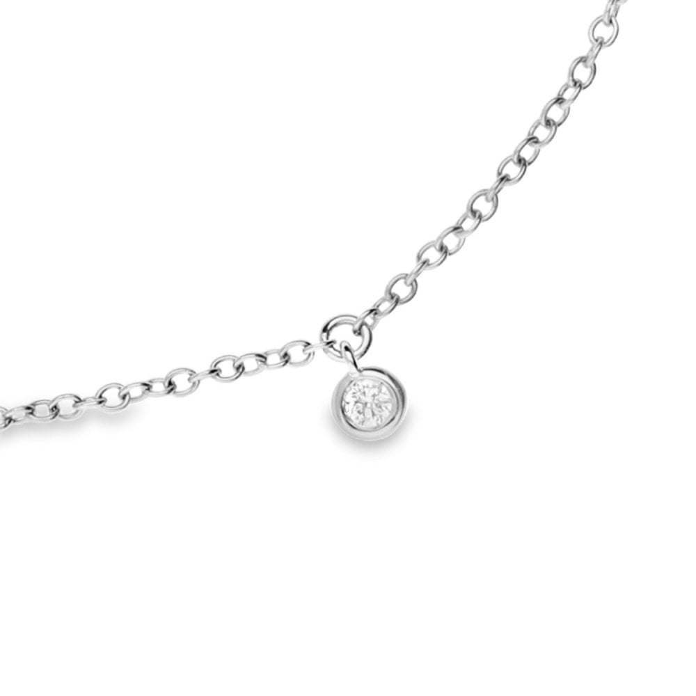 18ct White Gold Watermelon Tourmaline & Diamond Necklace - 17"