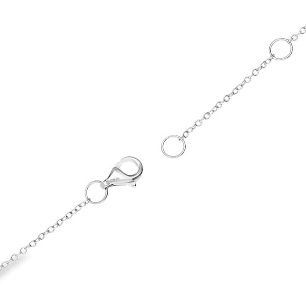 18ct White Gold Watermelon Tourmaline & Diamond Necklace - 17"