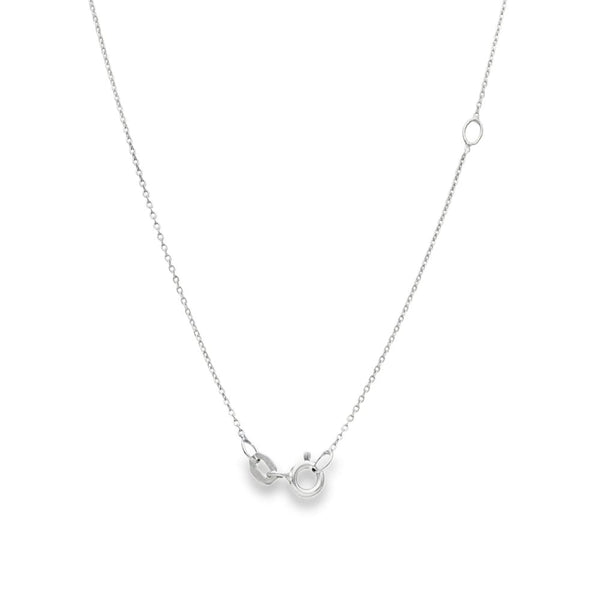 9ct White Gold London Blue Topaz & Diamond Pendant - 16/18"