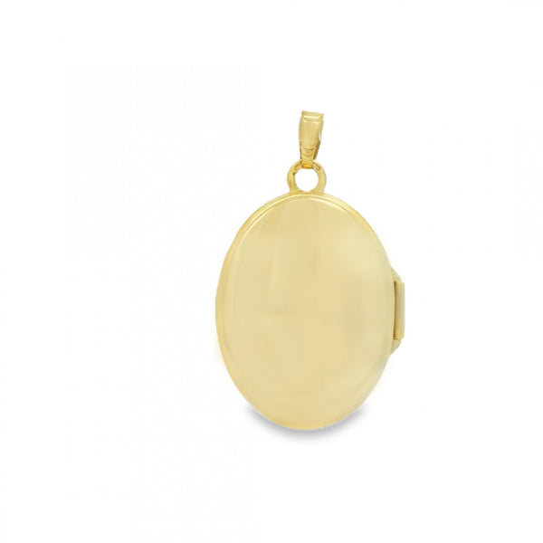 9ct Yellow Gold Half-Engraved Locket - 16x20x4mm - 1.8g