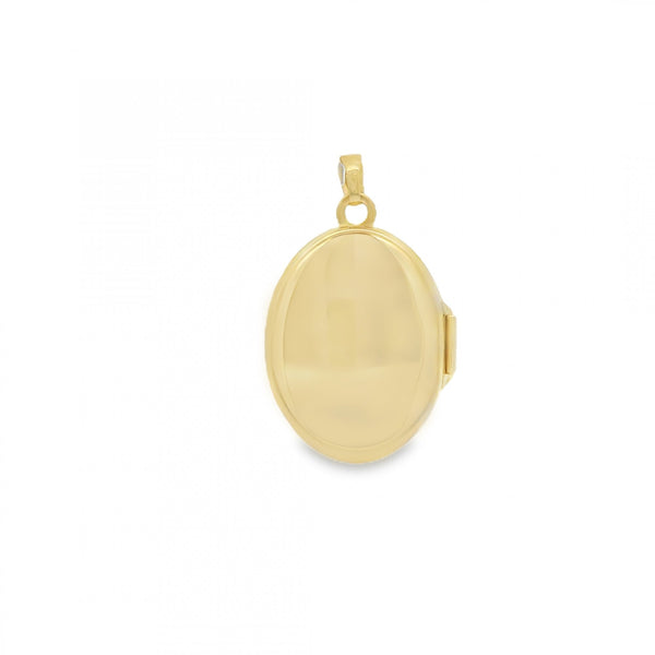 9ct Yellow Gold Oval Claddagh Locket - 15x20x5mm - 1.9g