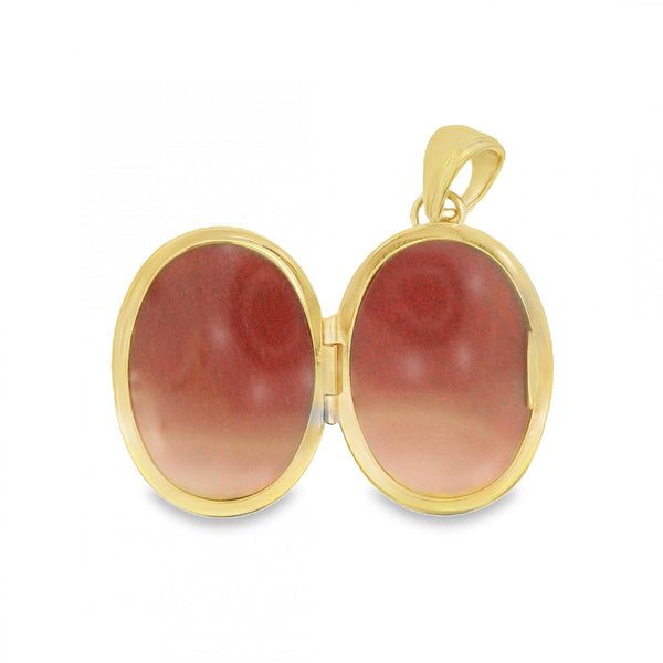 9ct Yellow Gold Oval Patterned Locket - 19x25x4mm - 6.4g