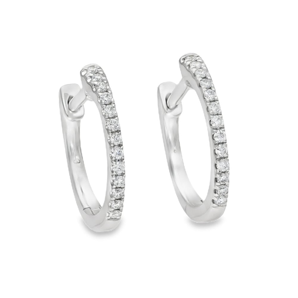 9ct White Gold Ruby & Diamond Pear Cut Drop Earrings - 0.13ct