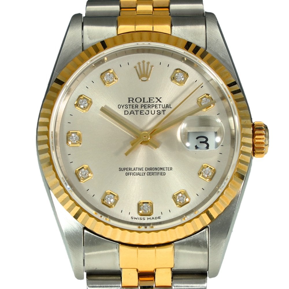 Datejust 16233 - Gents Watch – Silver Diamond Dial - 2001