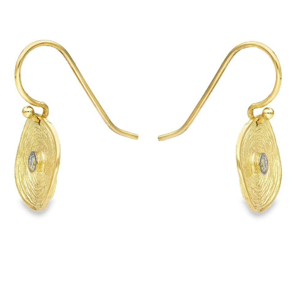 9ct Yellow Gold Round Jute Hook Earrings - 1.9g