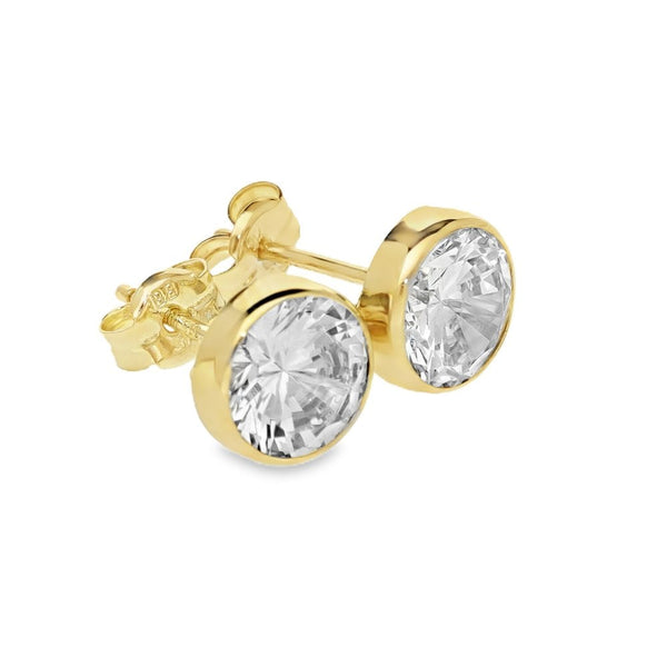 9ct Yellow Gold Cubic Zirconia Stud Earrings - 1.4g