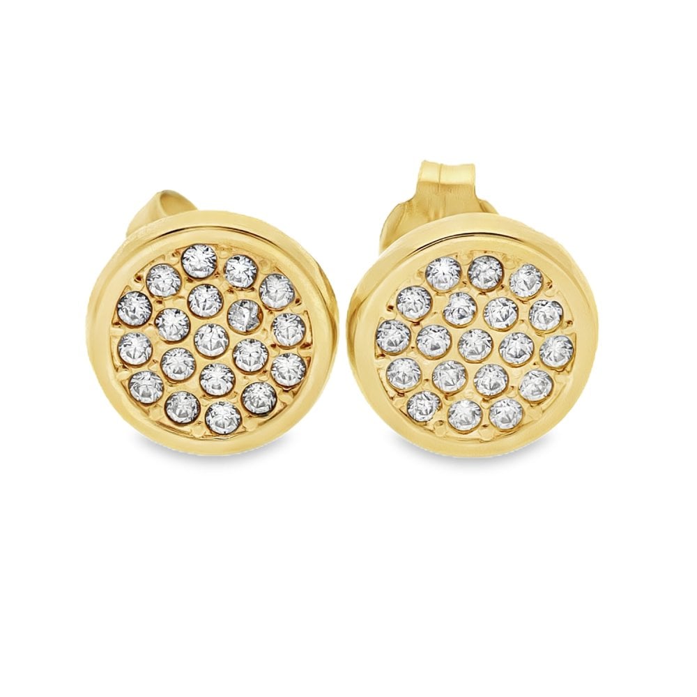 9ct Yellow Gold Round Cubic Zirconia Stud Earrings - 0.5g