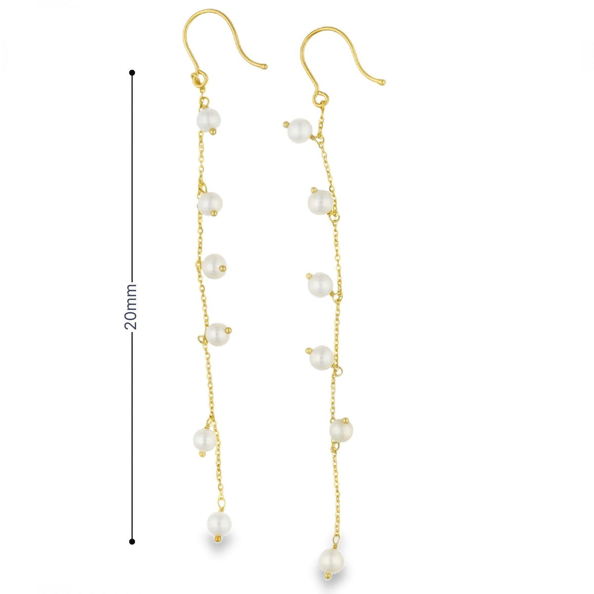 9ct Yellow Gold Pearl Drop Earrings - 1.9g