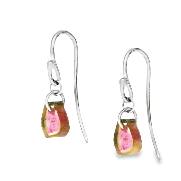 Ladies 18ct White Gold Tourmaline Drop Earrings