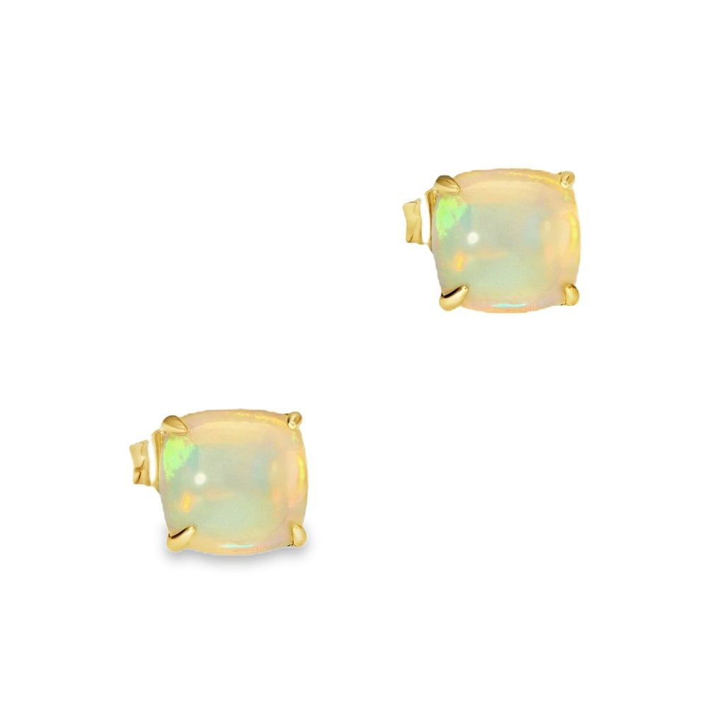 9ct Yellow Gold Opal Stud Earrings