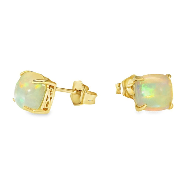 9ct Yellow Gold Opal Stud Earrings