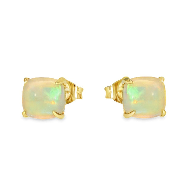 9ct Yellow Gold Opal Stud Earrings