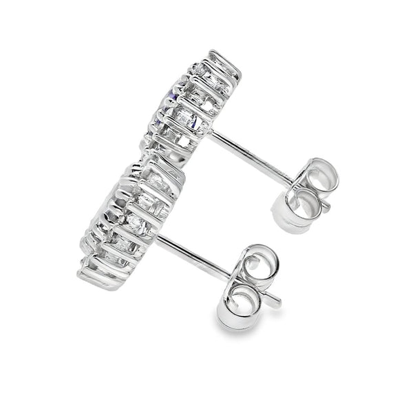 White Gold Blue Tanzanite & Diamond Earrings