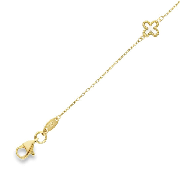Ladies 9ct Yellow Gold Mother Of Pearl Bracelet - 7.5"